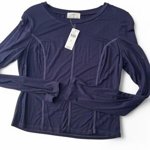 NWT- Anthropologie T.La Shirt | Size S | Soft Knit & Decorative Stitching